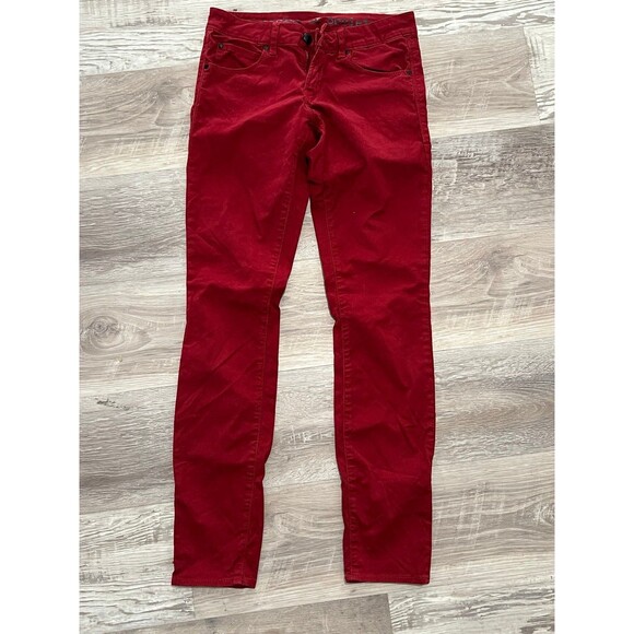 Articles of Society Jeans Pants Dark Red Soft Size 24 Skinny ankle - Picture 1 of 3